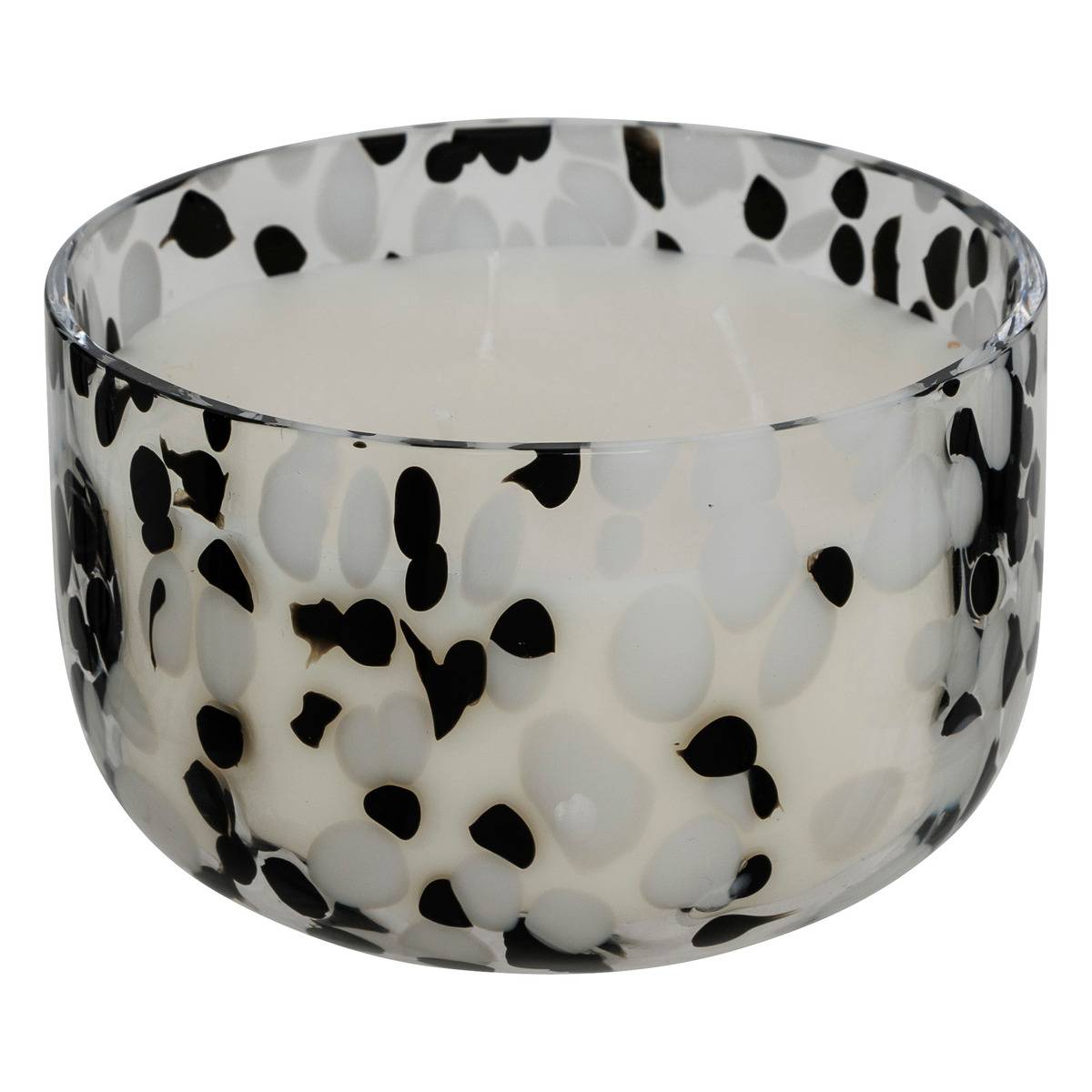 Bougie parfumée pot en verre MANCHA noir et blanc, ATMOSPHERA