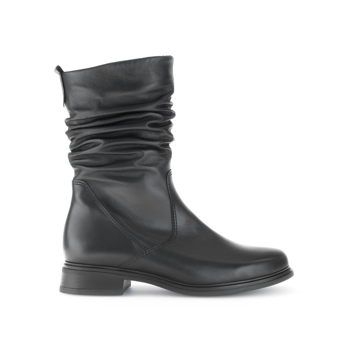 Bottines mid en cuir lisse à talon décroché noir lisse, GABOR