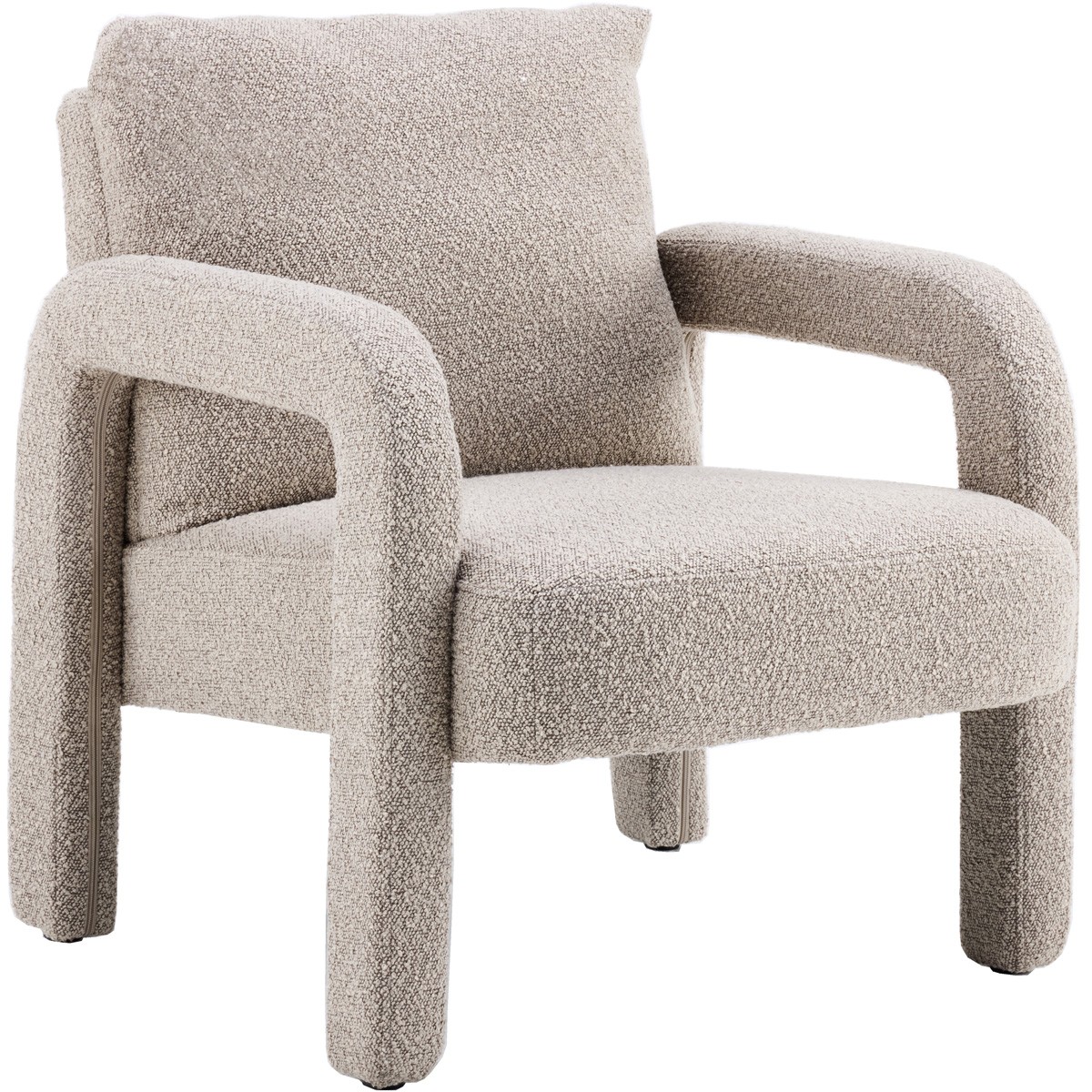 fauteuil en tissu bouclé - NIKO taupe, HOMIFAB