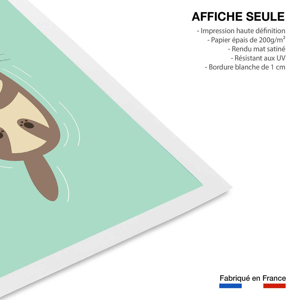 Affiche  loutre en baignade affiche seule, HEXOA