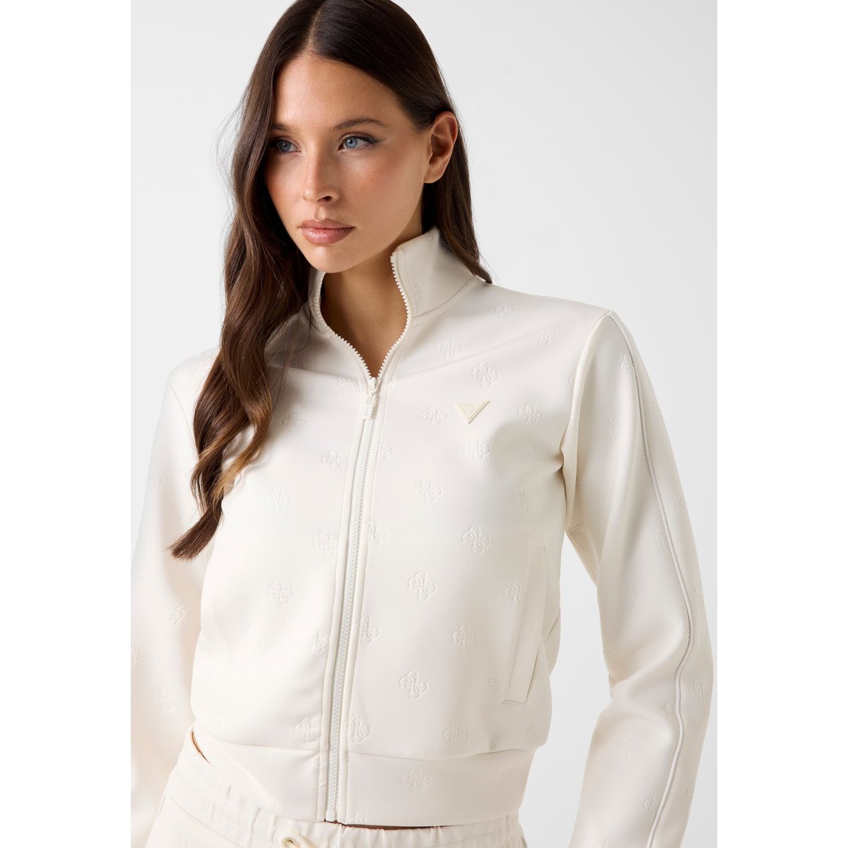 Sweatshirt Avec Logo 4G crème, GUESS