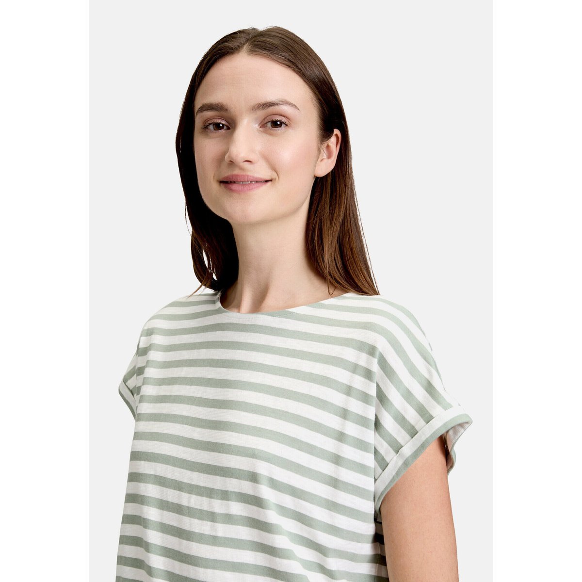 T-shirt à rainures à encolure ronde cream/green, BETTY & CO