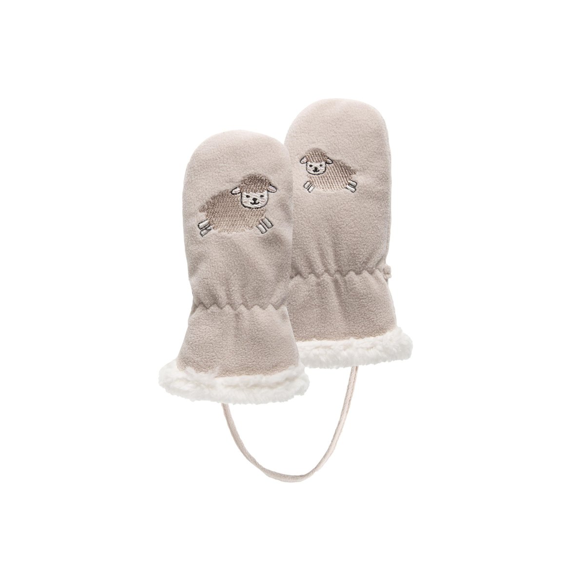Gants 2/4 ans en polaire détail mouton - doublés imitation fourrure beige crème, ISOTONER