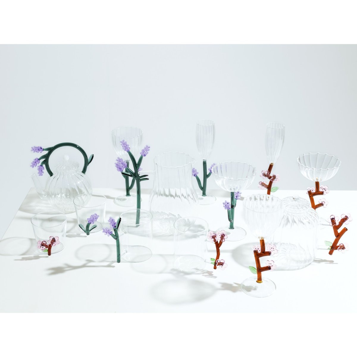 Coupe à champagne verre fleurs  BOTANICA Peach Blossom multicolore, ICHENDORF