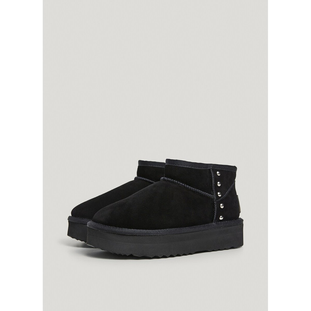 Bottines cuir fourrées Dissy Metal noir, PEPE JEANS