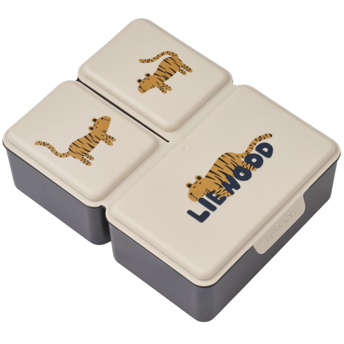 Lunch box à compartiments Driss bleu, beige, jaune, LIEWOOD