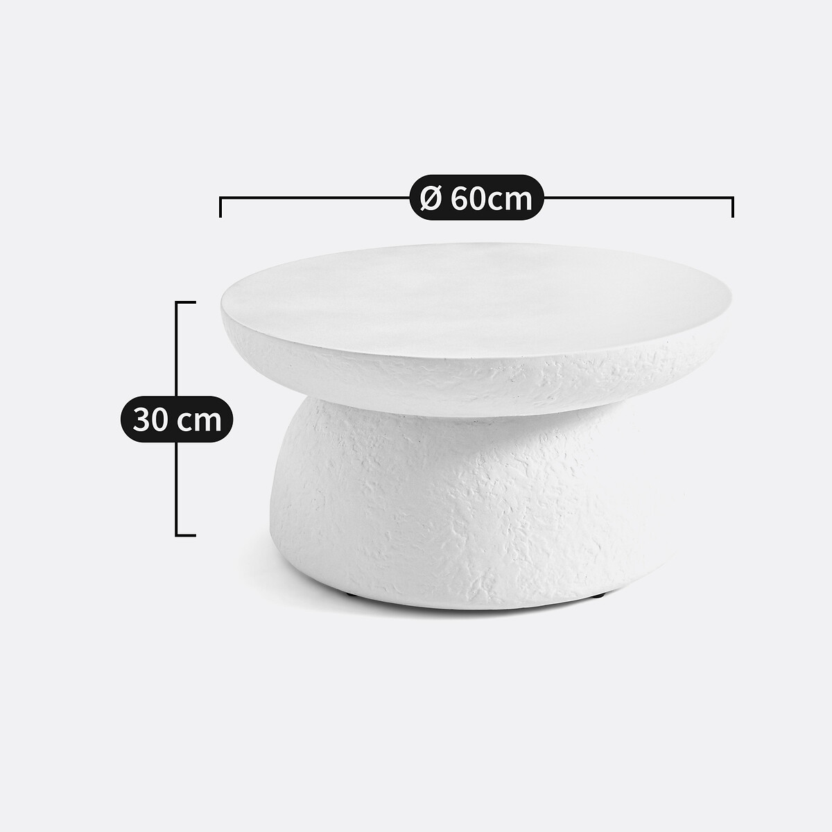 Table basse en béton, MUIMUI ecru, LA REDOUTE INTERIEURS