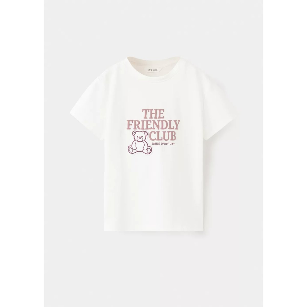 T-shirt coton détail imprimé blanc cassé, MANGO KIDS