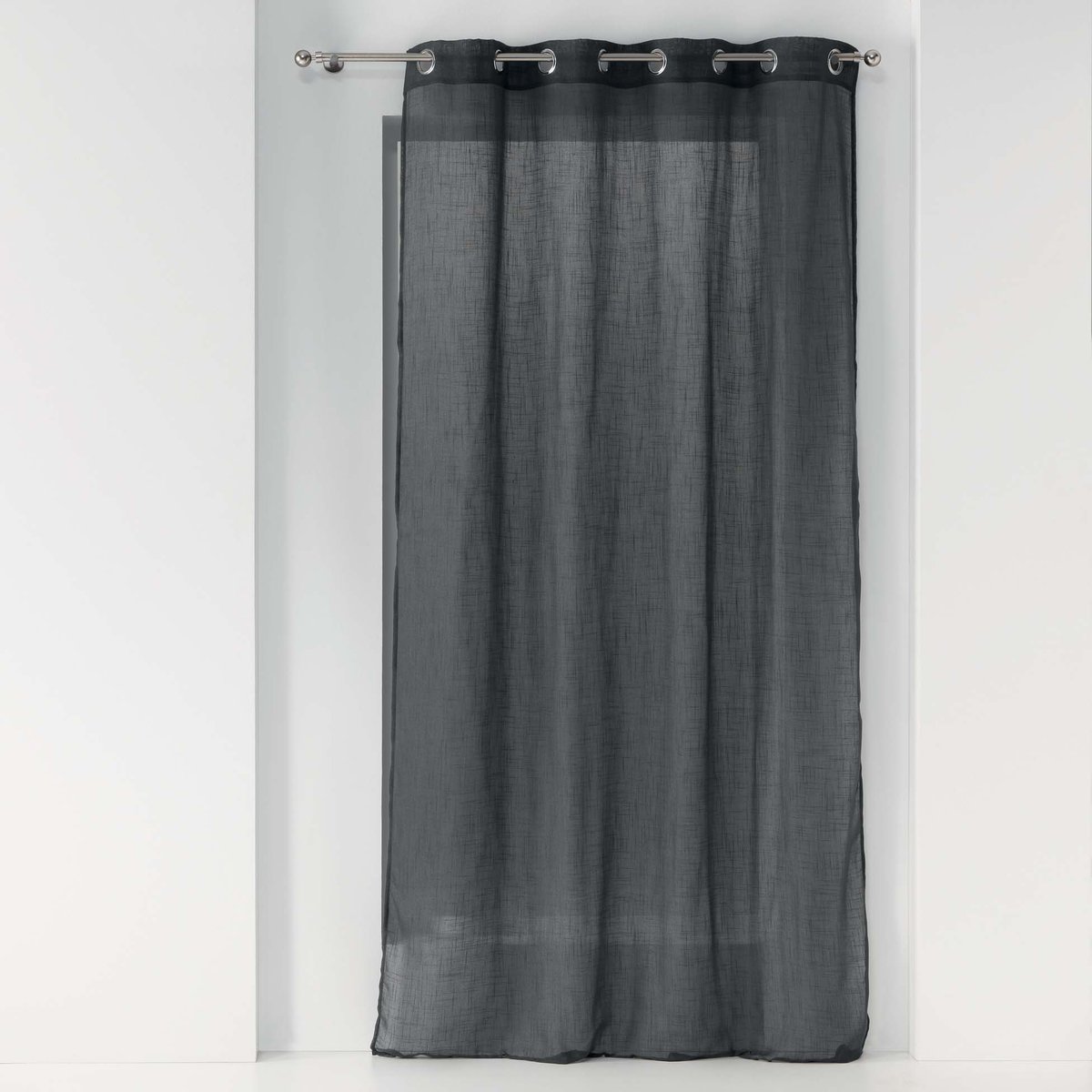 Rideau Voile effet lin Zazy anthracite, EDEN