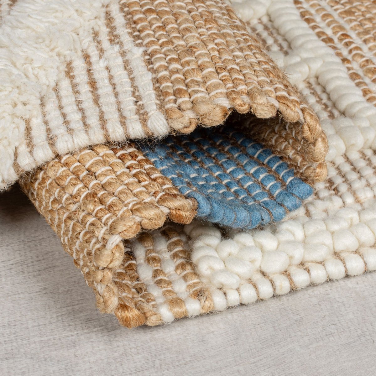 Tapis en jute Medina bleu bleu, FLAIR RUGS