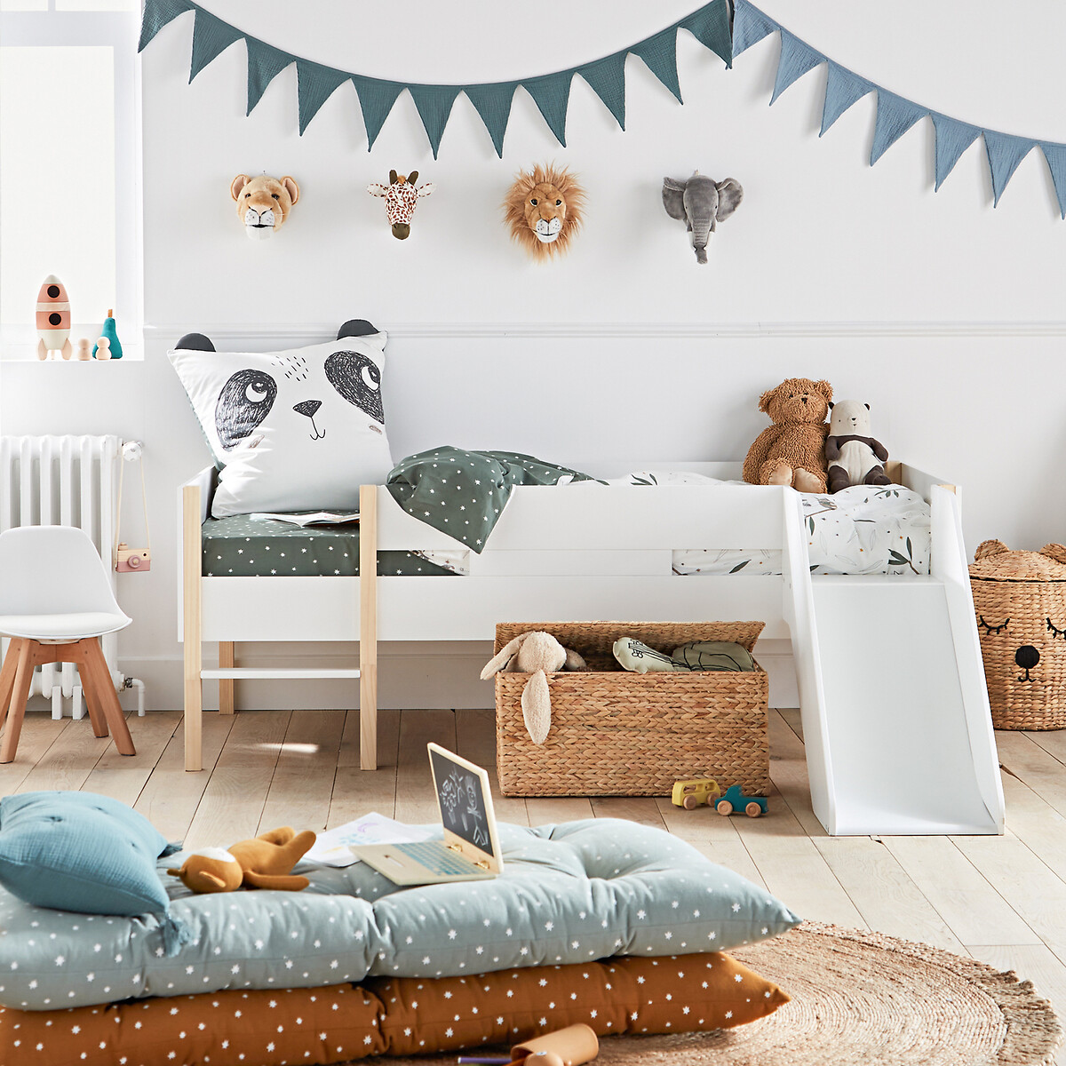 Caume Pine Mid-Height Slide Bed white, LA REDOUTE INTERIEURS