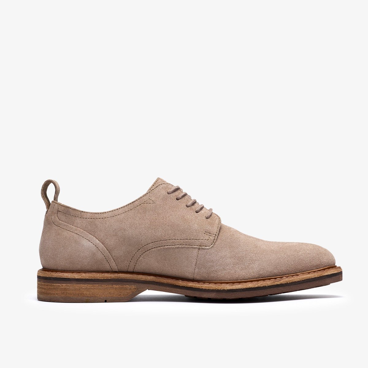 Derbies richelieus Suède ALDWIN LACE gris, CLARKS