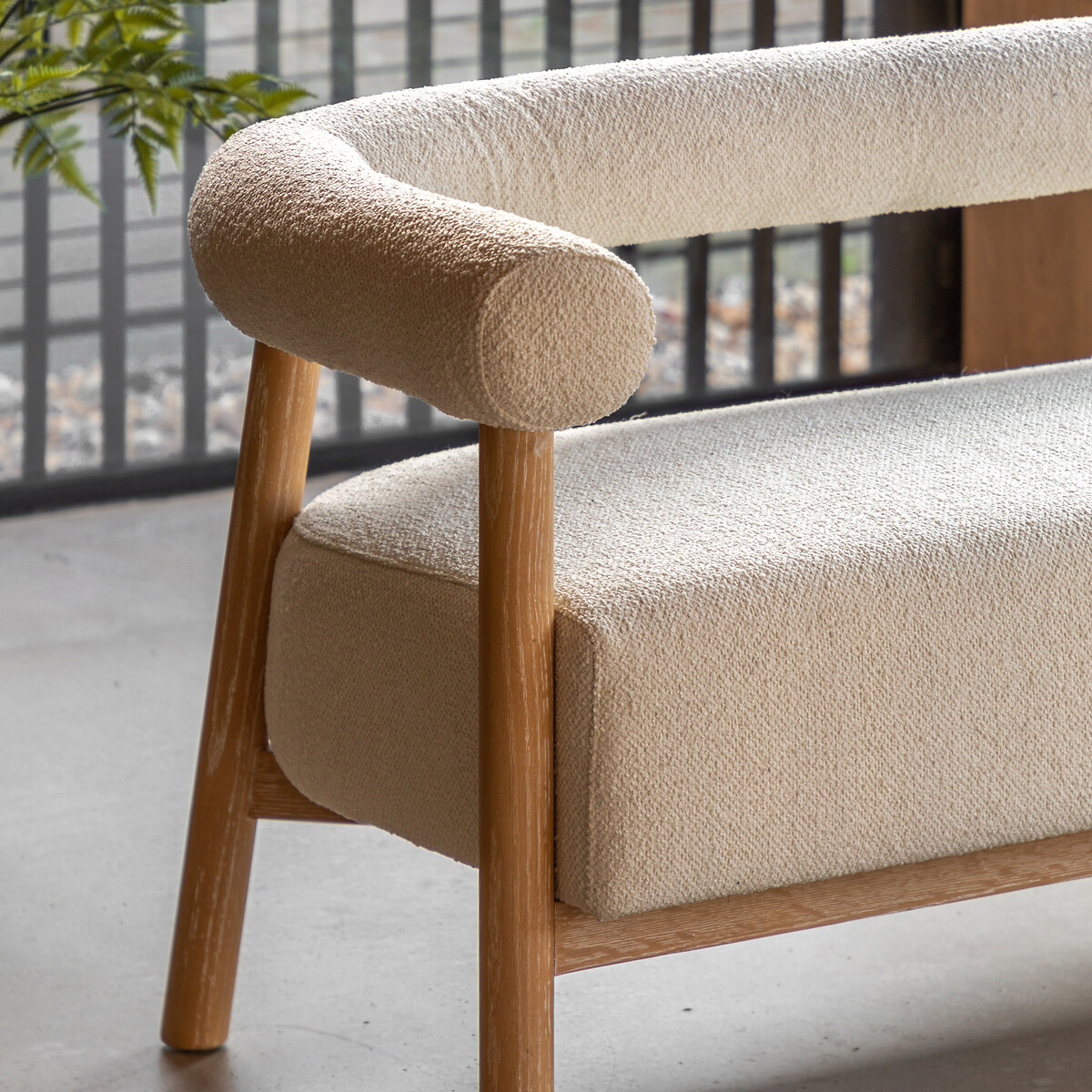Aretha Mid-Century Boucle 2-Seater Accent Sofa cream, SO'HOME