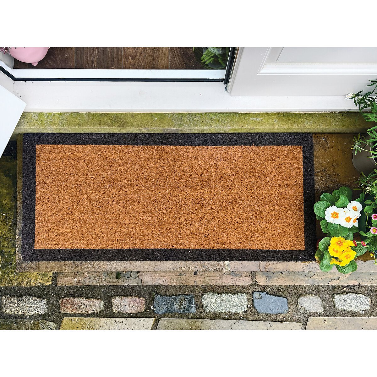 Black Border Coir Doormat 55x125cm black, MY MAT