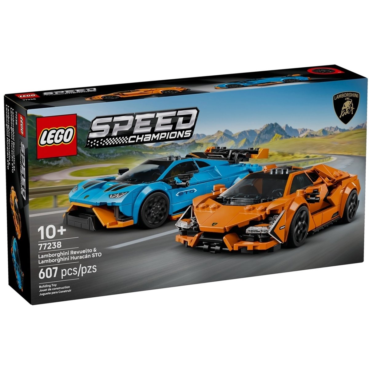 LEGO Speed Champions - Lamborghini Revuelto et Huracán STO - 77238 orange et bleu, LEGO