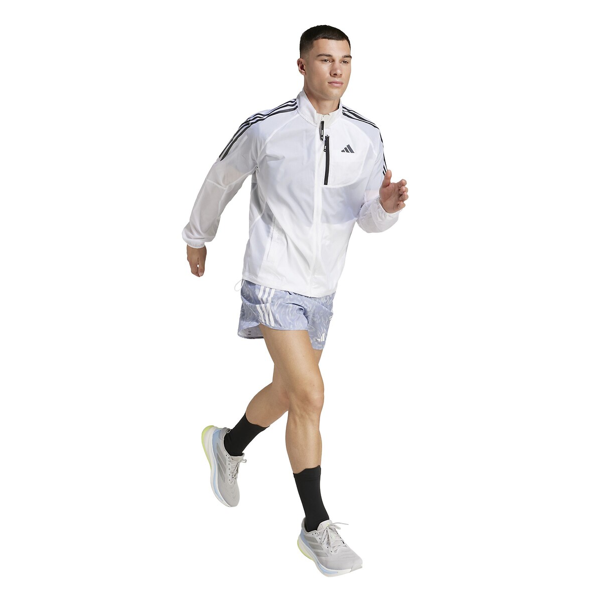 Short 3 bandes Own the Run gris, adidas Performance