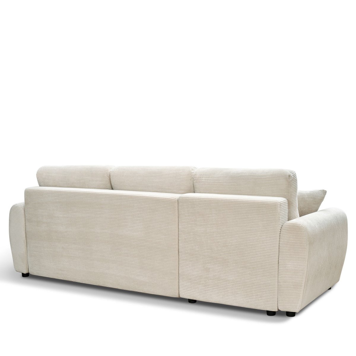 Canapé d'angle convertible réversible 4 places en velours côtelé- JUL beige, DRAWER