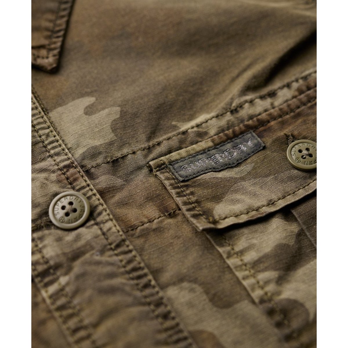 Veste militaire brodée camouflage délavé, SUPERDRY