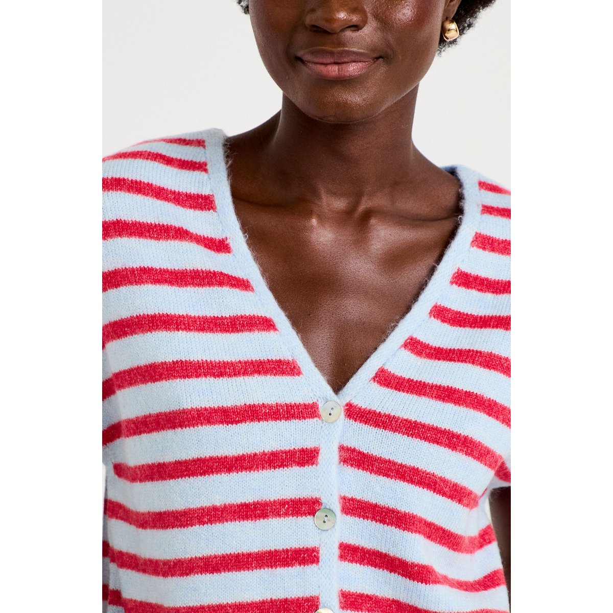 Gilet sans manches col v bleu, CACHE CACHE