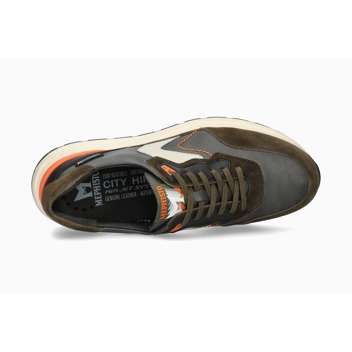 Baskets en cuir CRUZ vert 5145, MEPHISTO