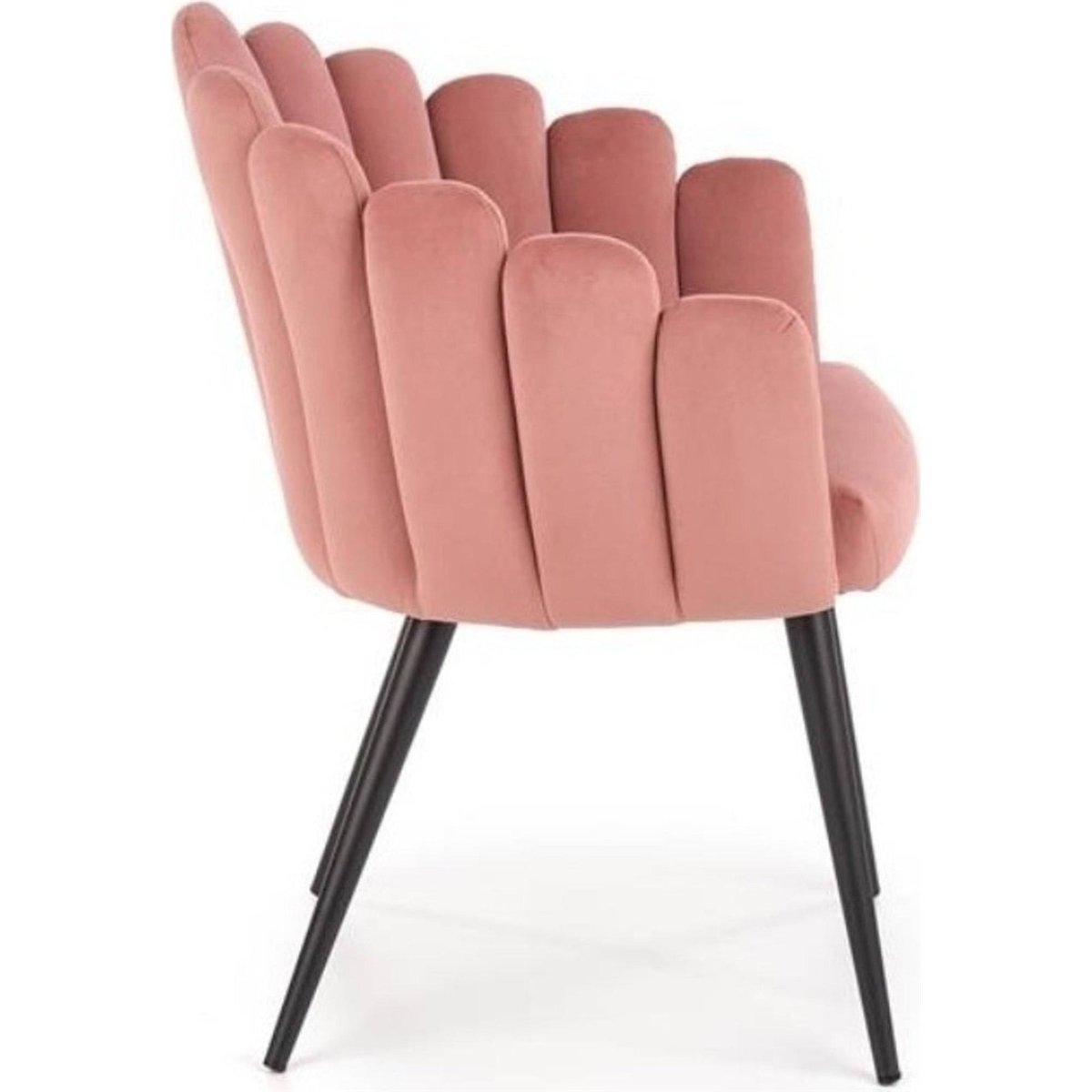 Chaise coquillage en velours GLIDOLE rose et noir, RECOLLECTION