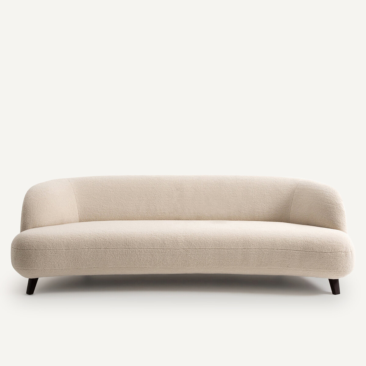 Canapé droit, 5 places, en polyester bouclette, ROSEBURY craie, AM.PM X EMMANUEL GALLINA