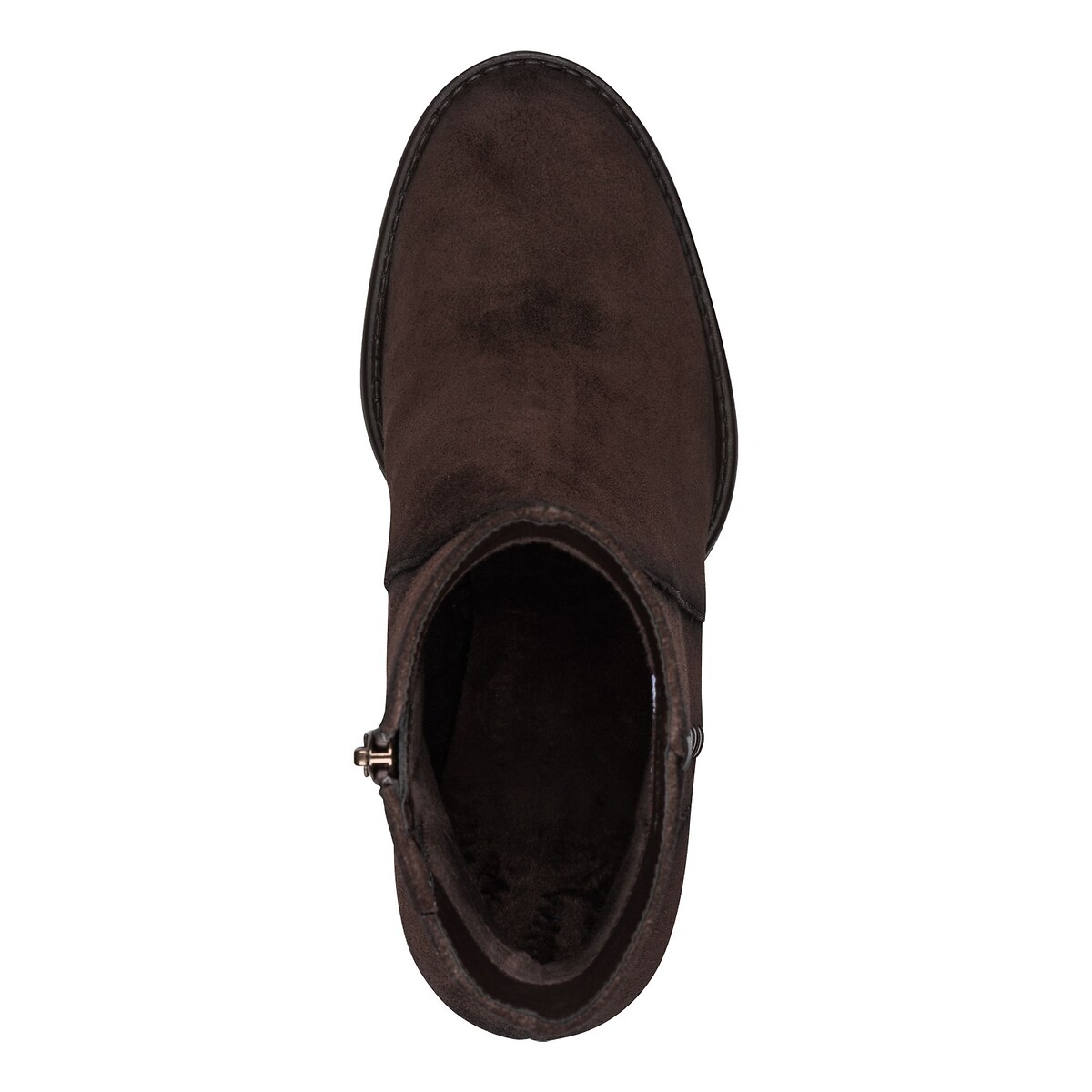 Bottines à talons, en cuir suède marron foncé, TAMARIS