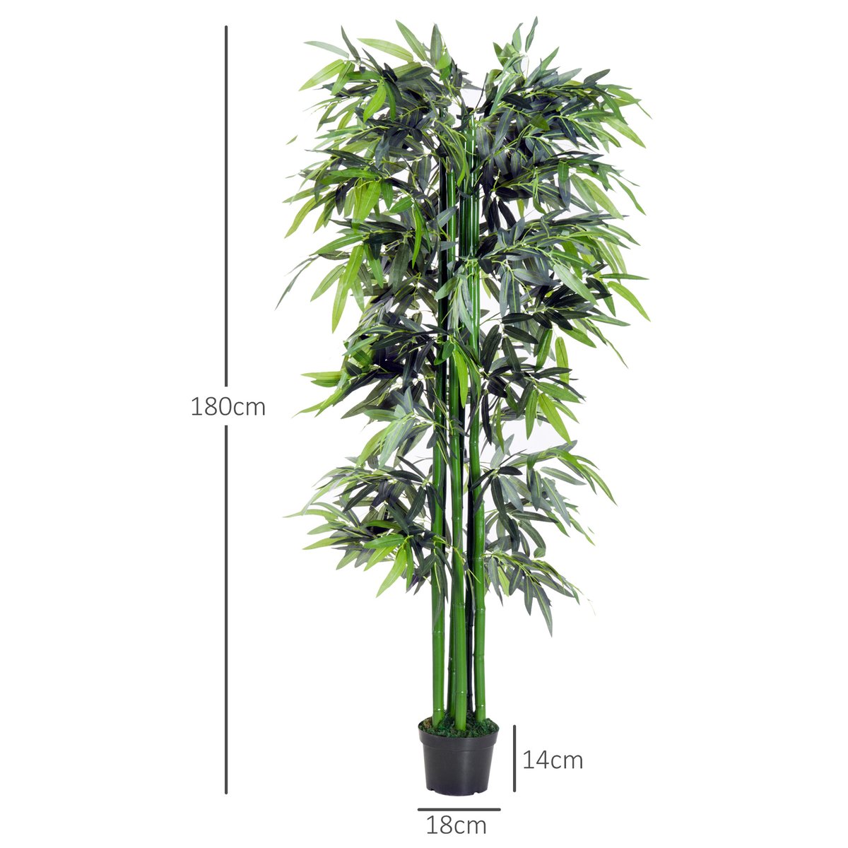 Bambou artificiel Plastique Vert vert, OUTSUNNY