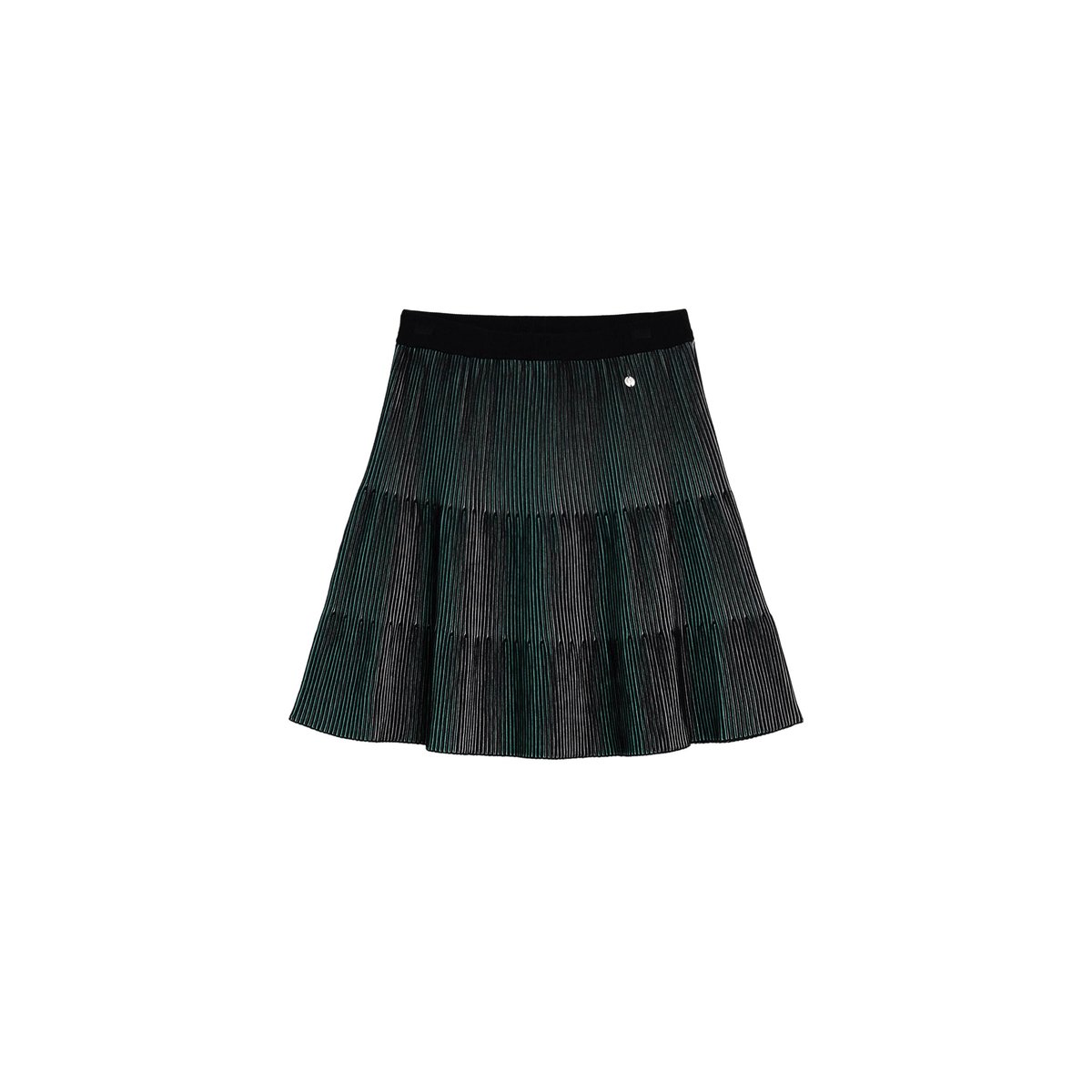 Jupe courte en maille irisée bleu, DESIGUAL