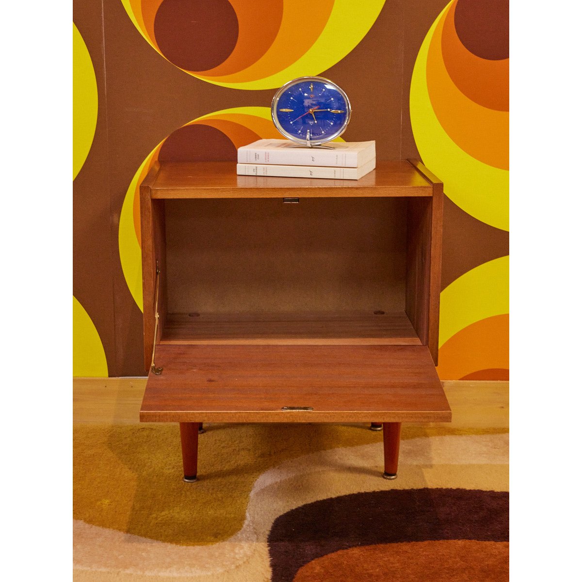 Meuble multifonction vintage + chevet Honoré N°165 - Bon état bois clair, DEBONGOUT