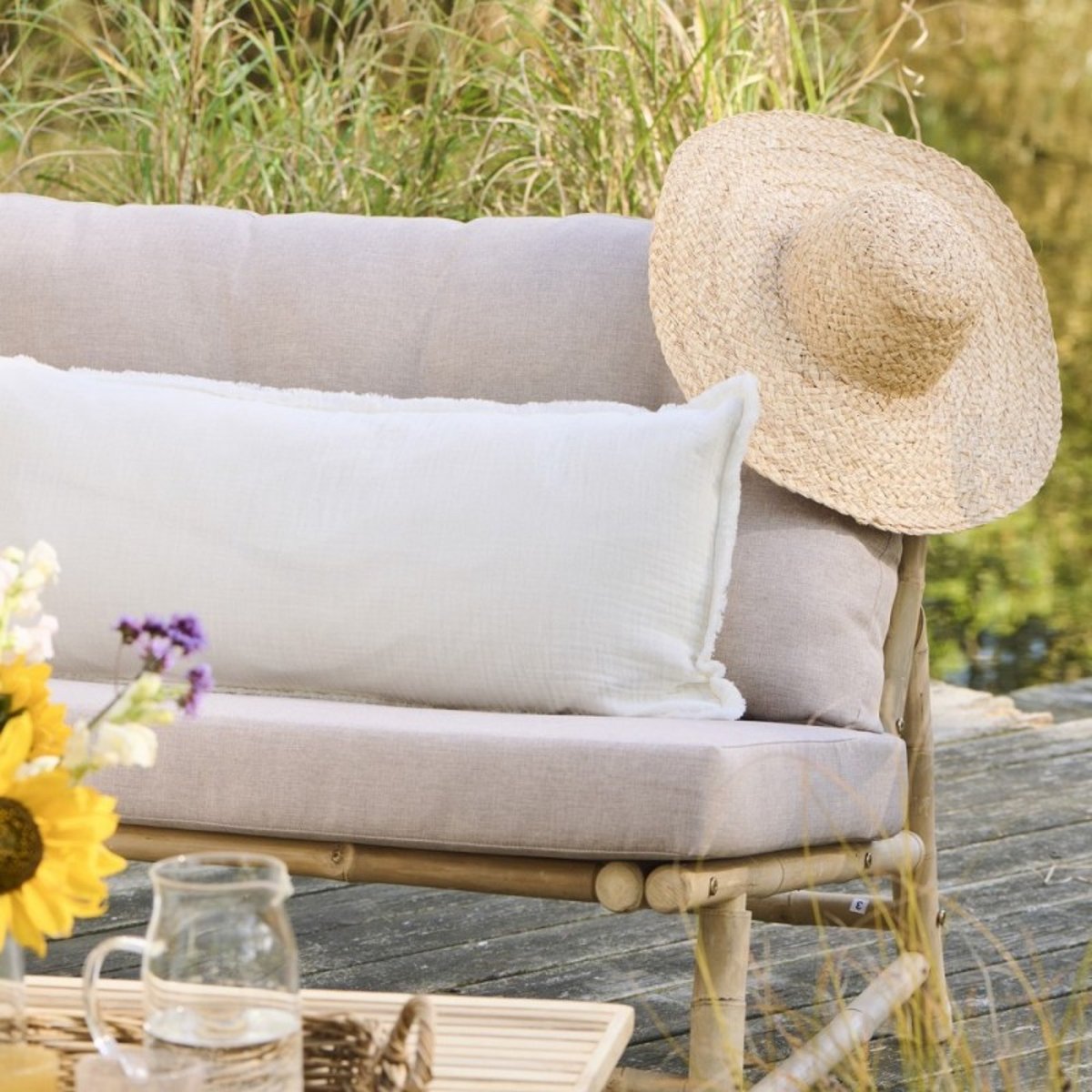Grande housse de coussin gaze de coton crème, IB LAURSEN
