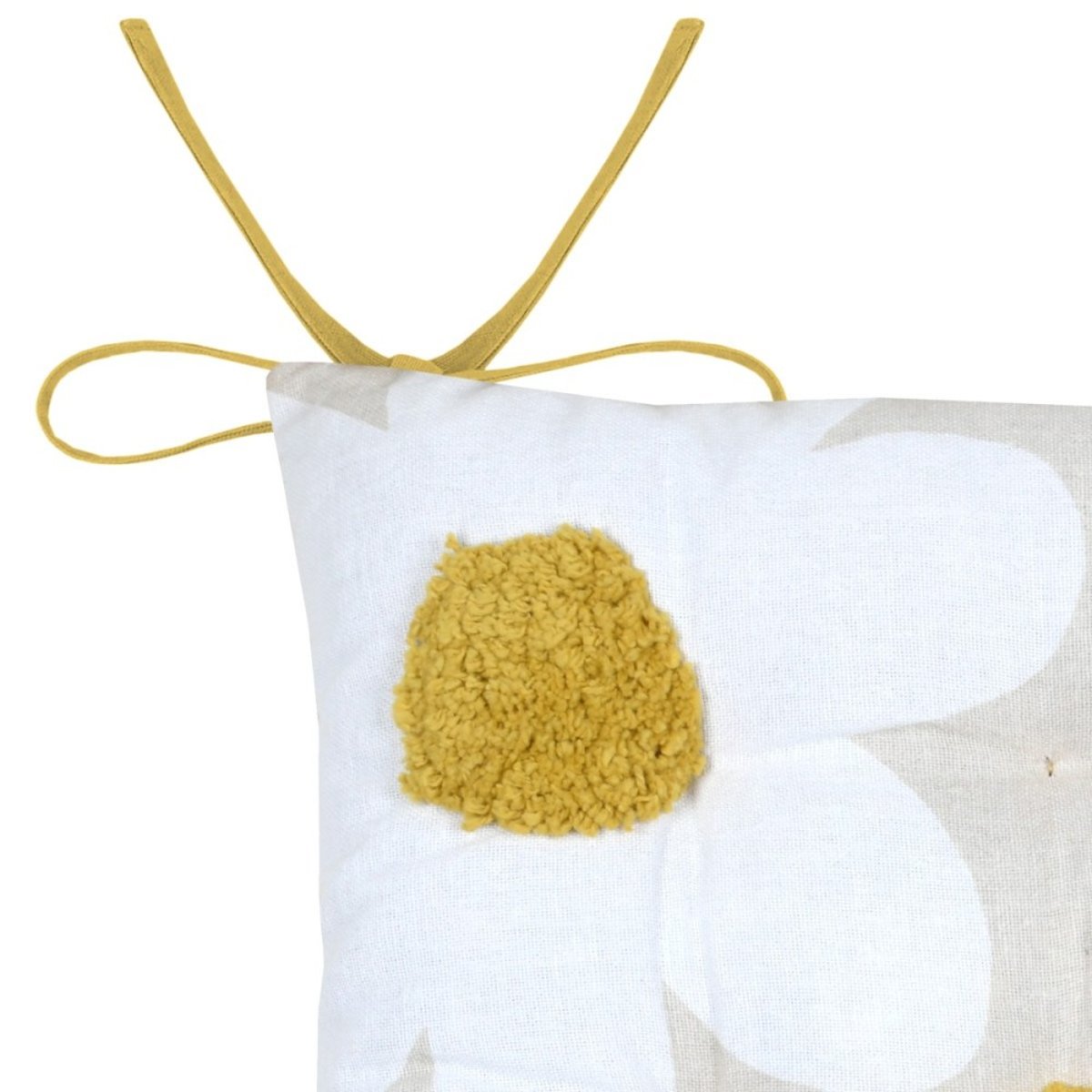 Lot de 4 galettes de chaise CAMILLE jaune, DECORATIE