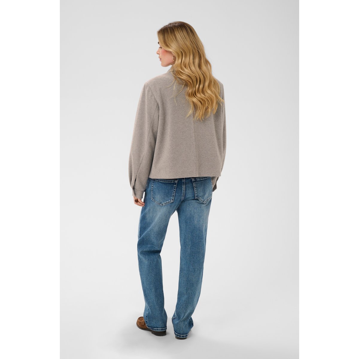 Manteau beige brown lentil melange, CREAM