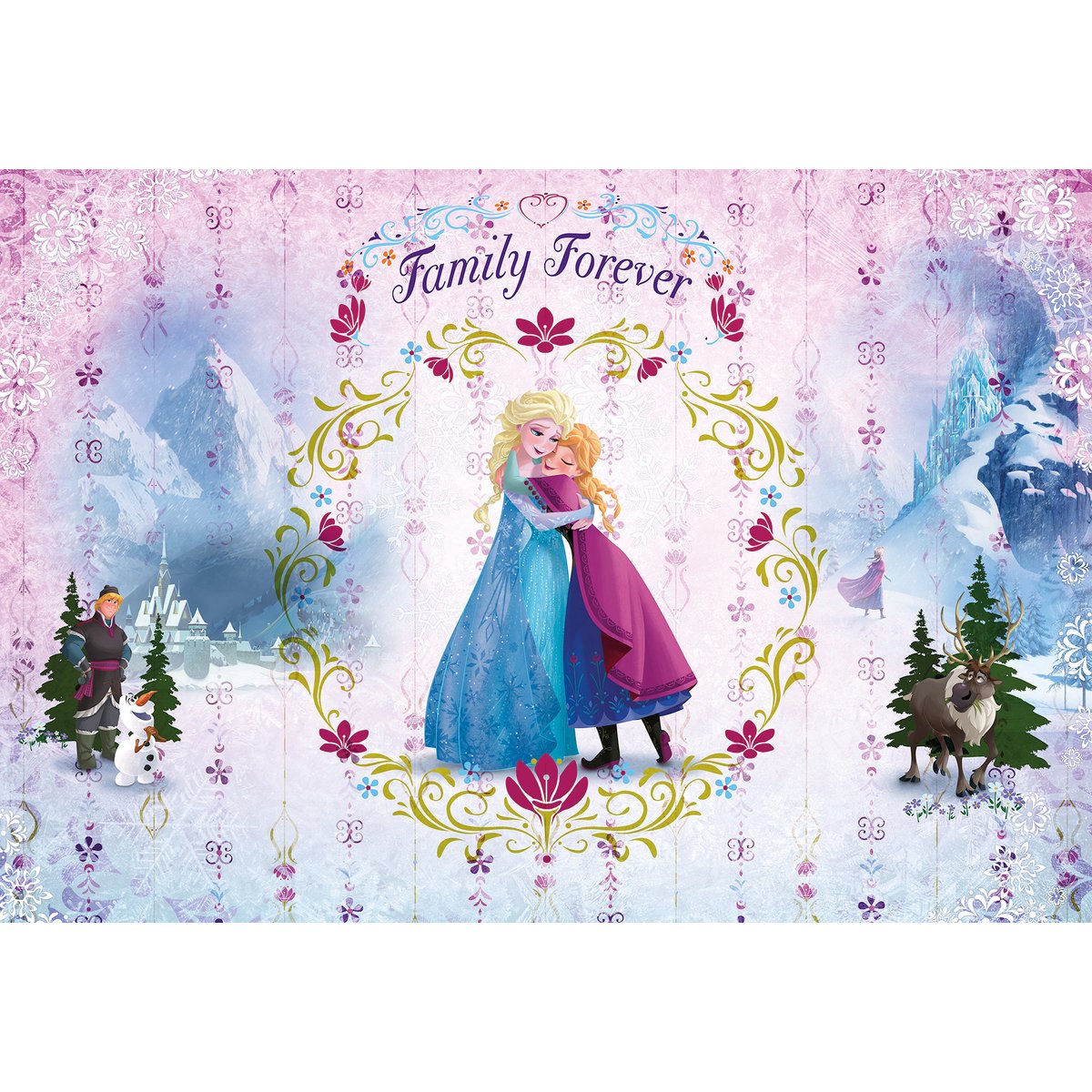 Papier peint Komar - Frozen Family Forever - 400 x 260 cm bleu, HEXOA