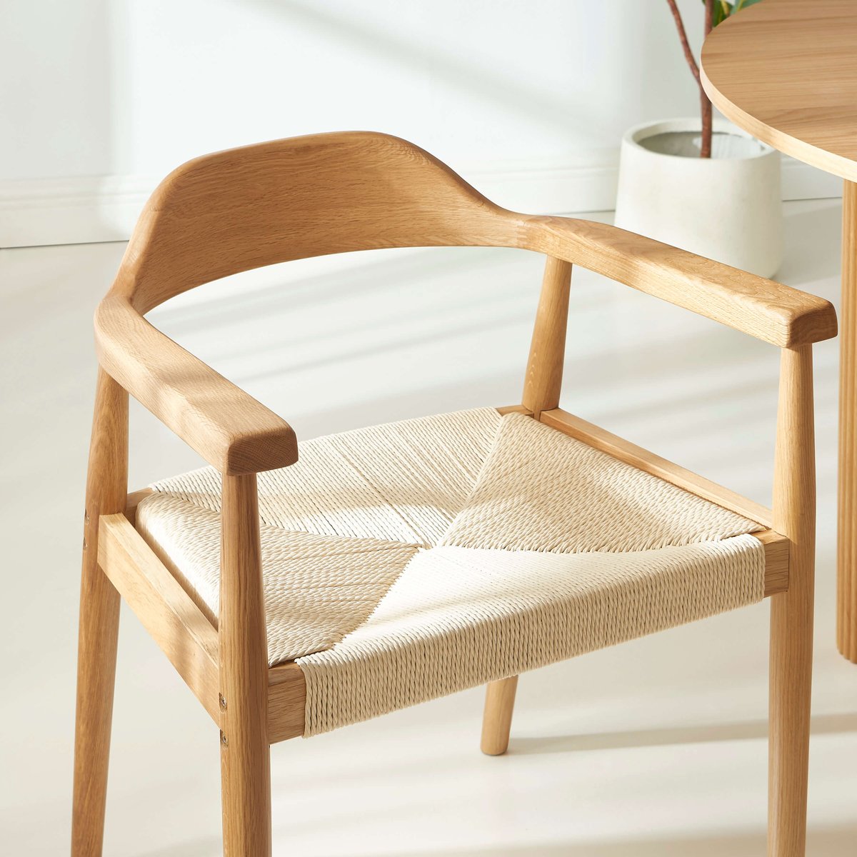 Lot de 2 chaises en chêne et corde MARTIE chêne, SORELH
