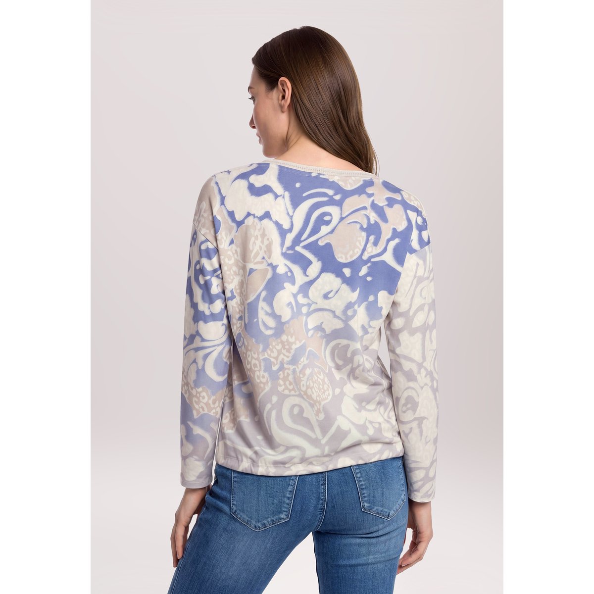 Haut casual à cordon coulissant sous tunnel bleu/beige, BETTY BARCLAY