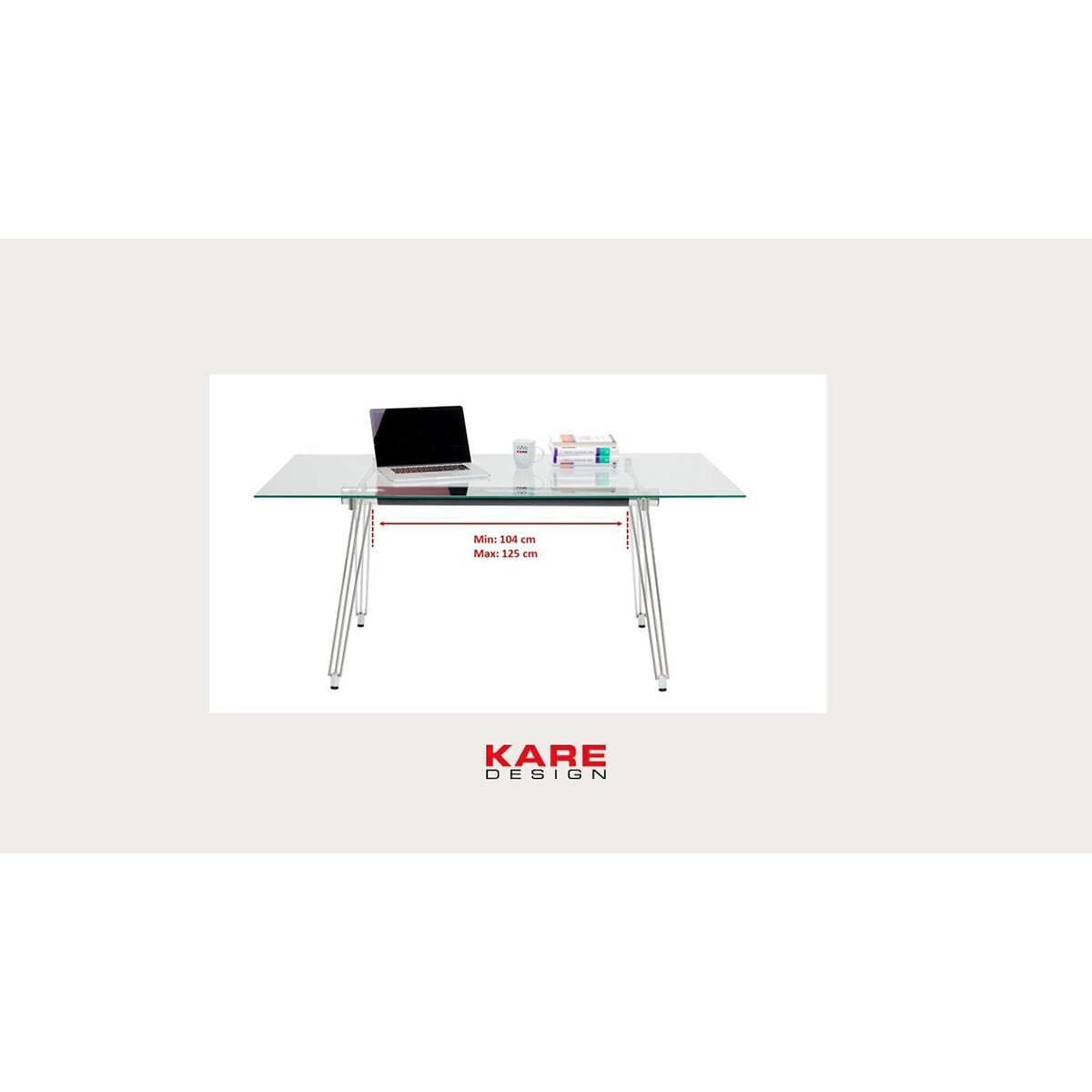 Bureau en verre, OFFICIA argent, KARE DESIGN