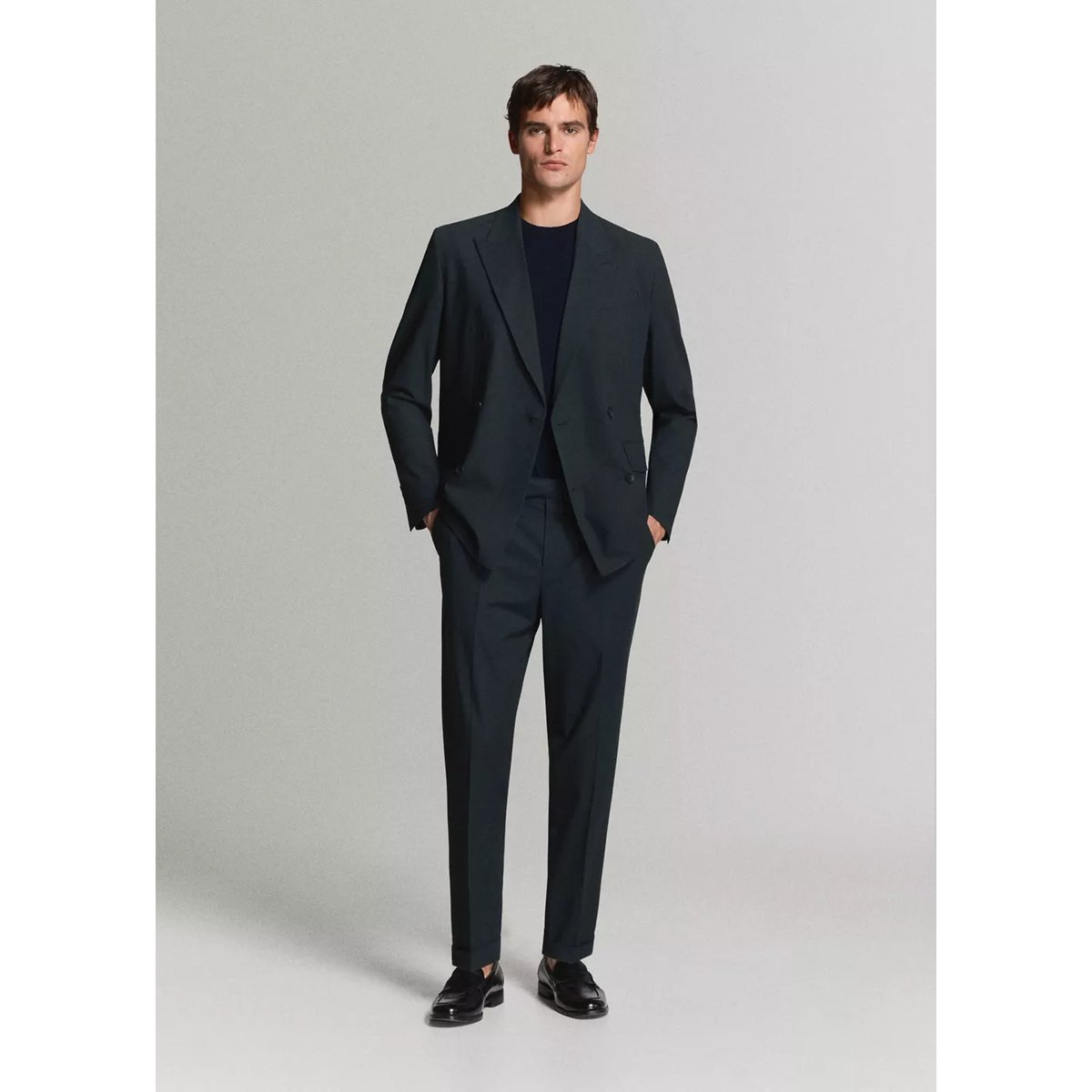 Veste de costume Boston coupe regular croisée bleu marine, MANGO MAN