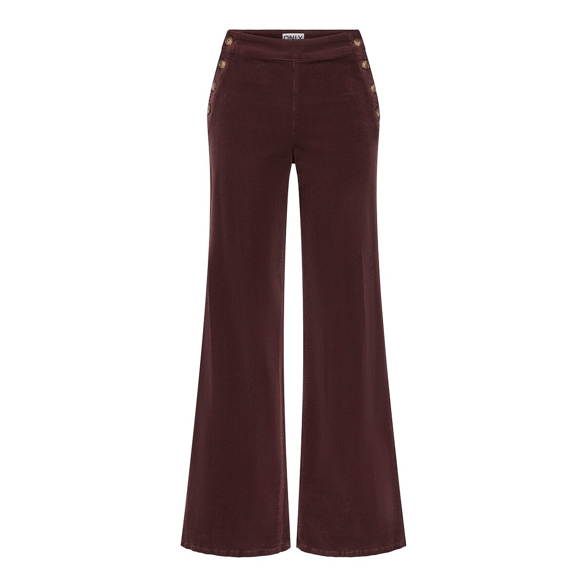 Corduroy Wide Leg Trousers burgundy, ONLY