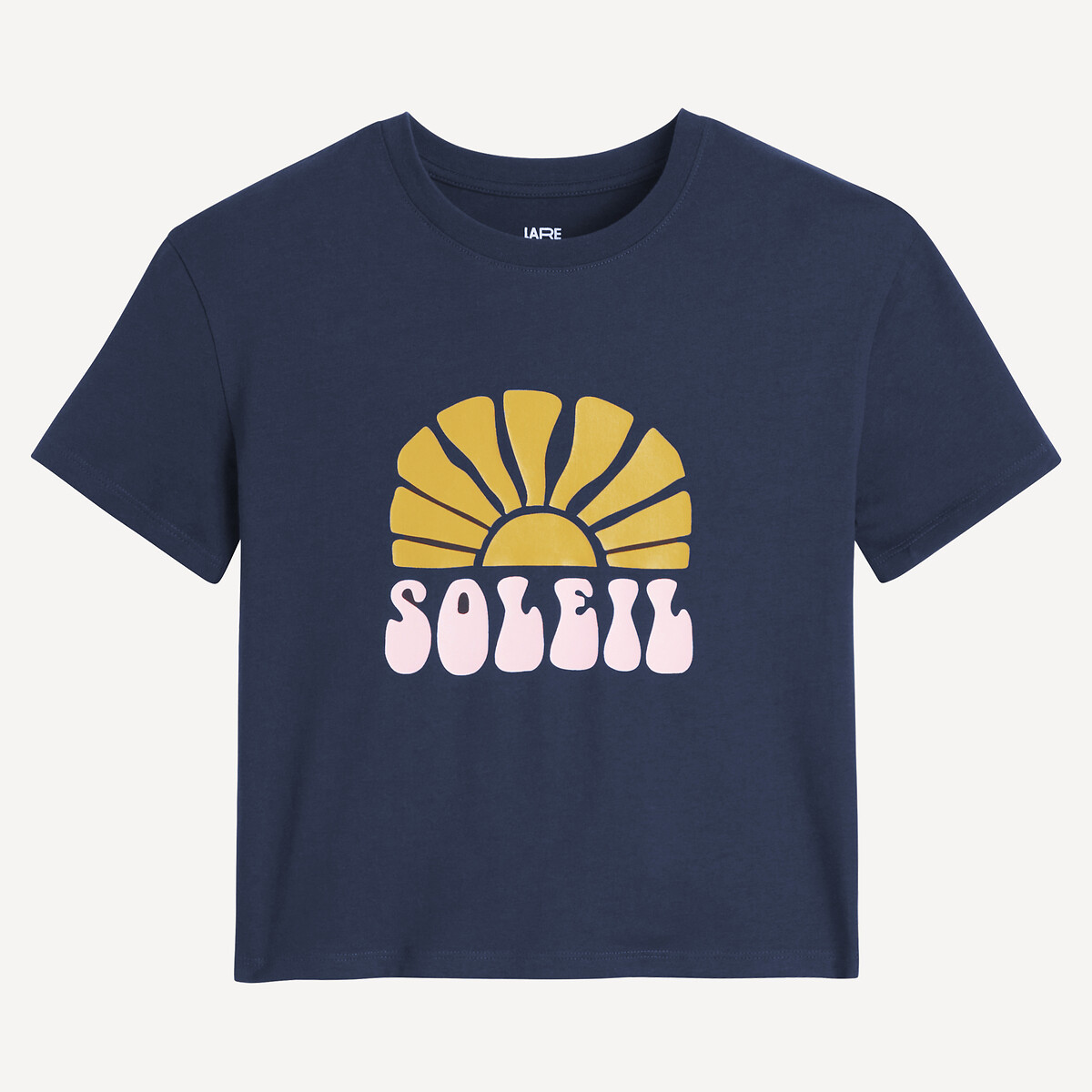 T-shirt col rond, motif soleil bleu marine, LA REDOUTE COLLECTIONS