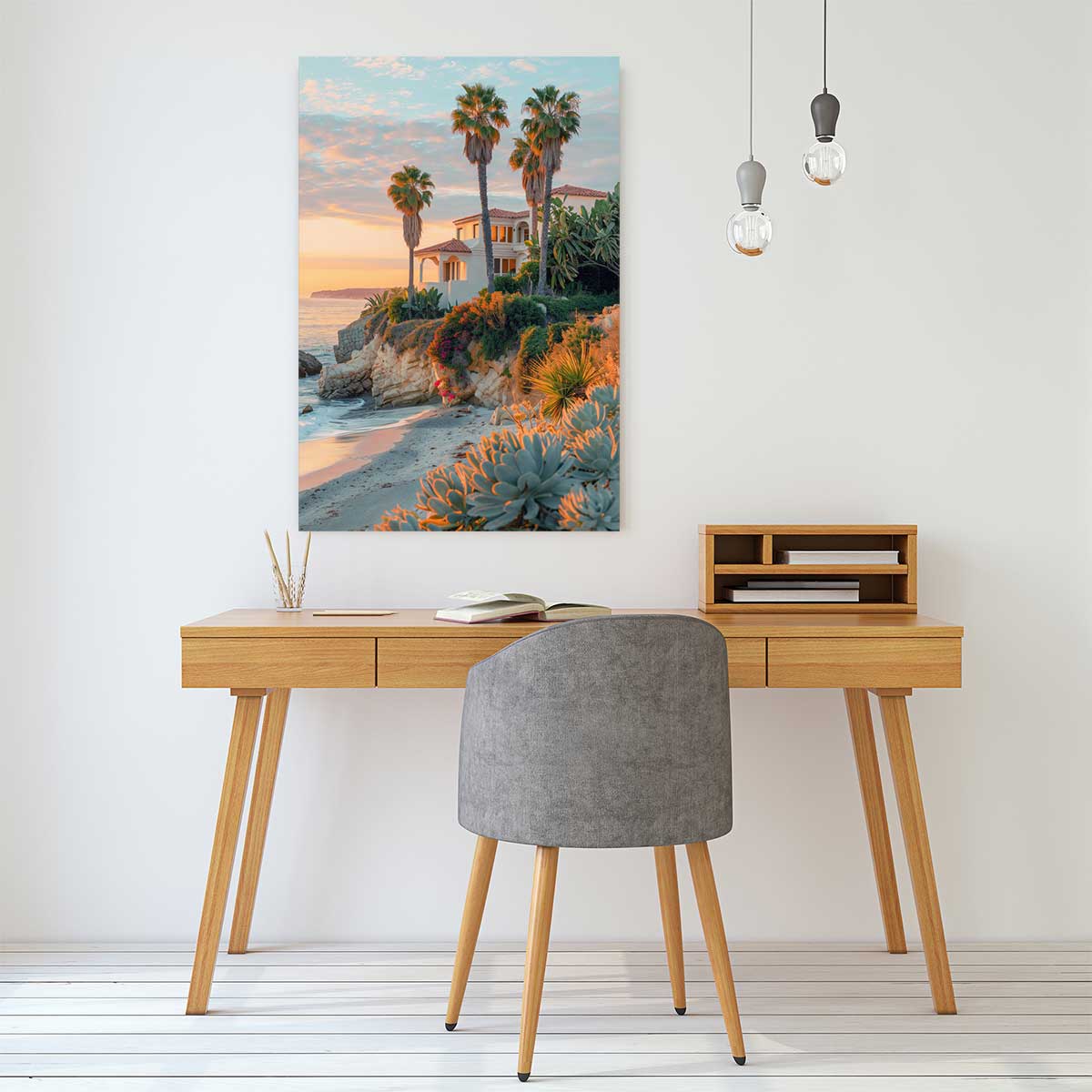 Tableau décorative maison sur laguna beach tableau alu dibond, HEXOA