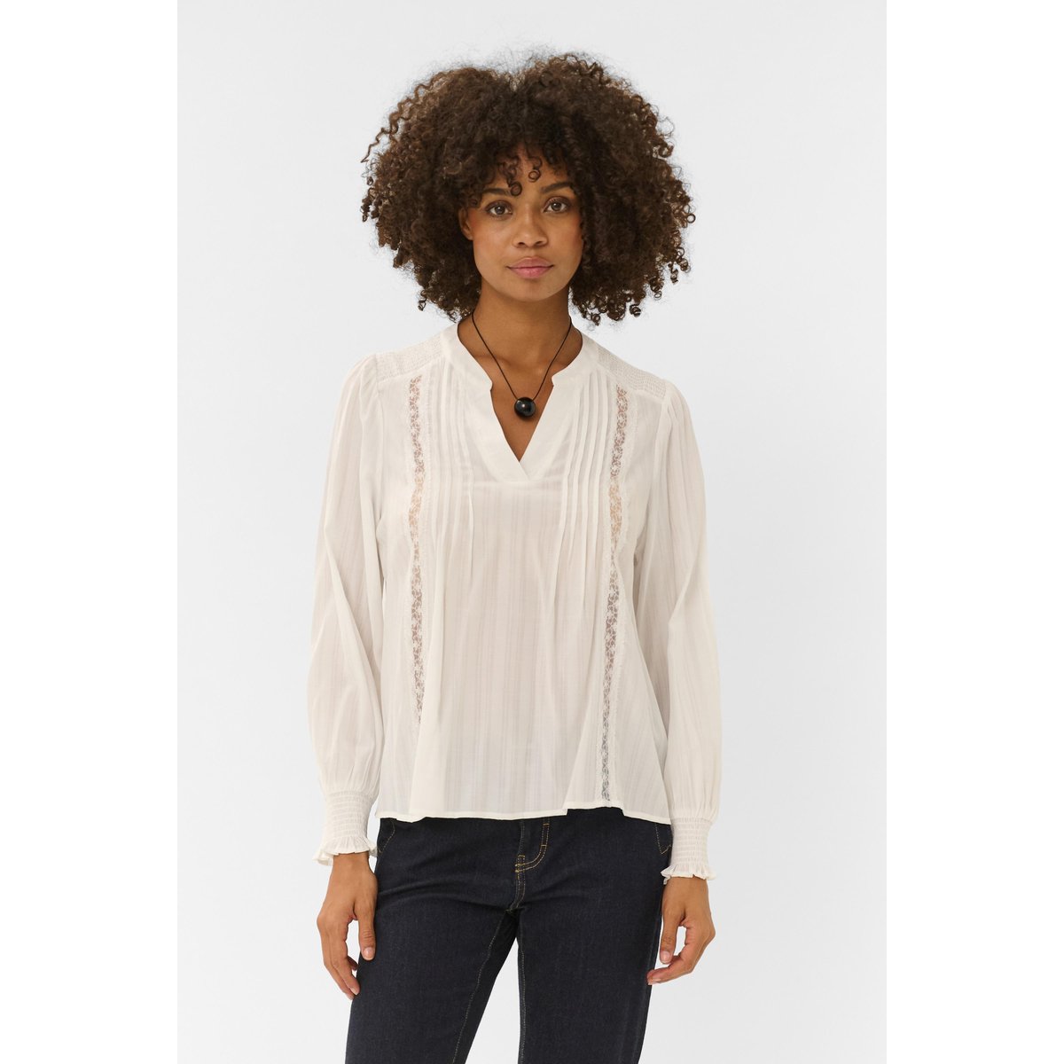 Blouse à manches longues blanc spring gardenia, CULTURE
