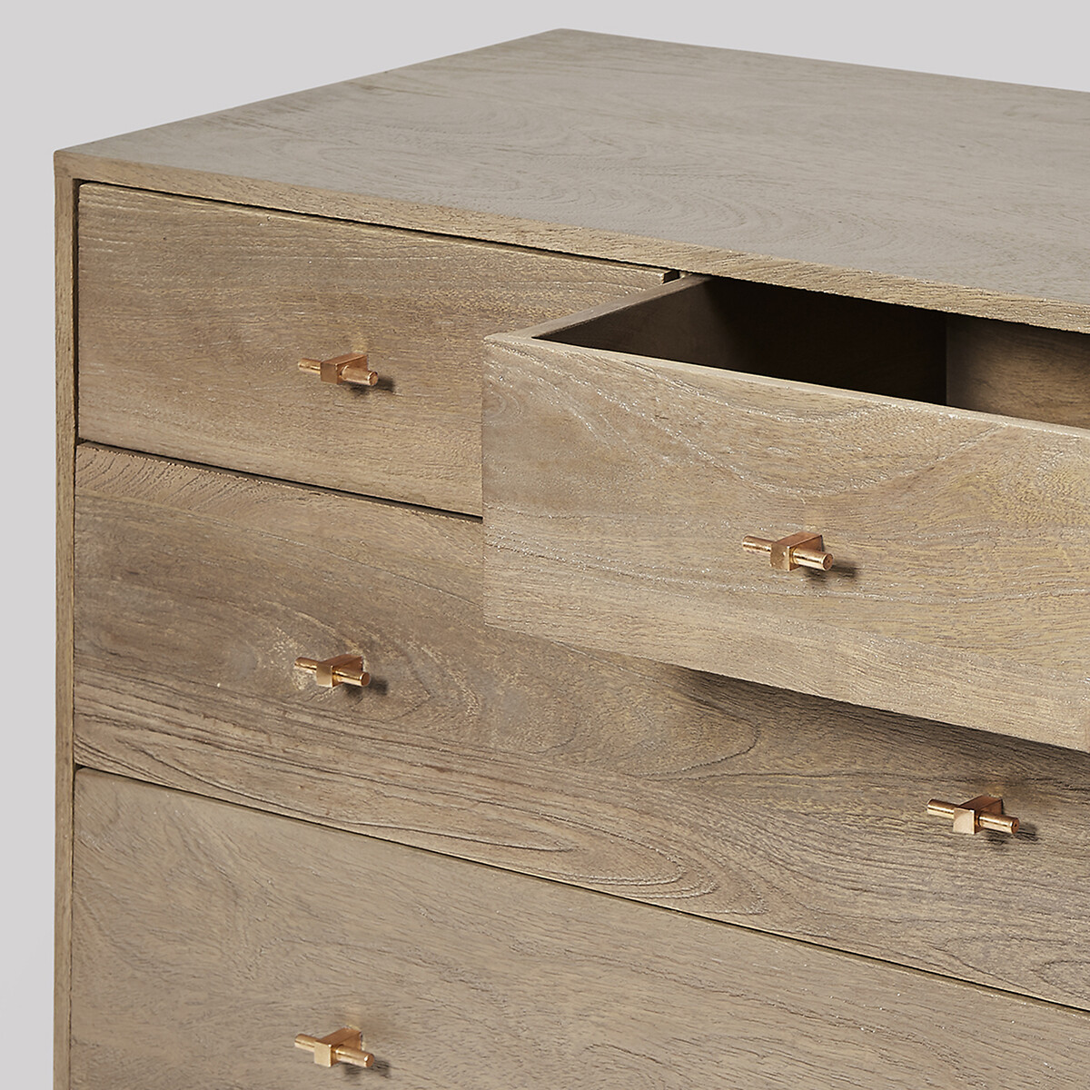 Verne Mango Wood 4 Drawer Chest Of Drawers grey, SWOON