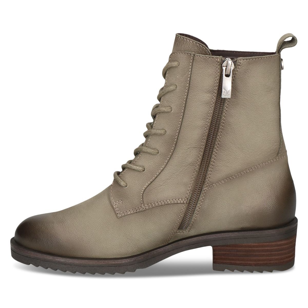 Bottine en cuir vert sauge, CAPRICE