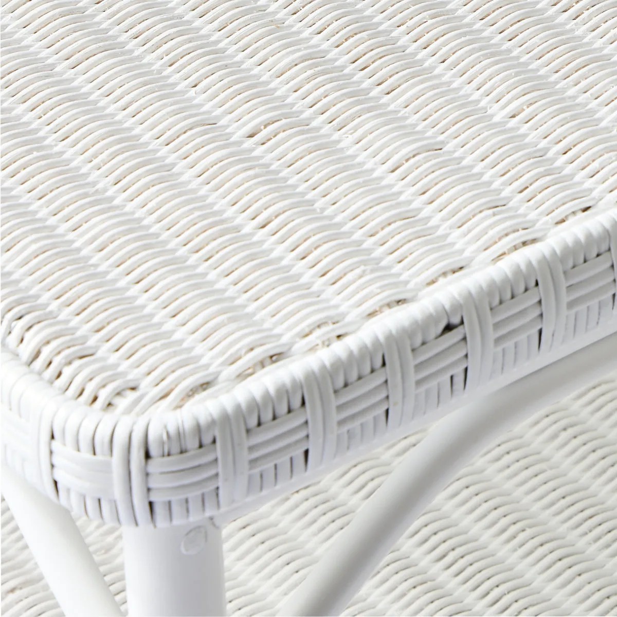 Table basse en rotin carrée PRIMAVERA blanc, KOK