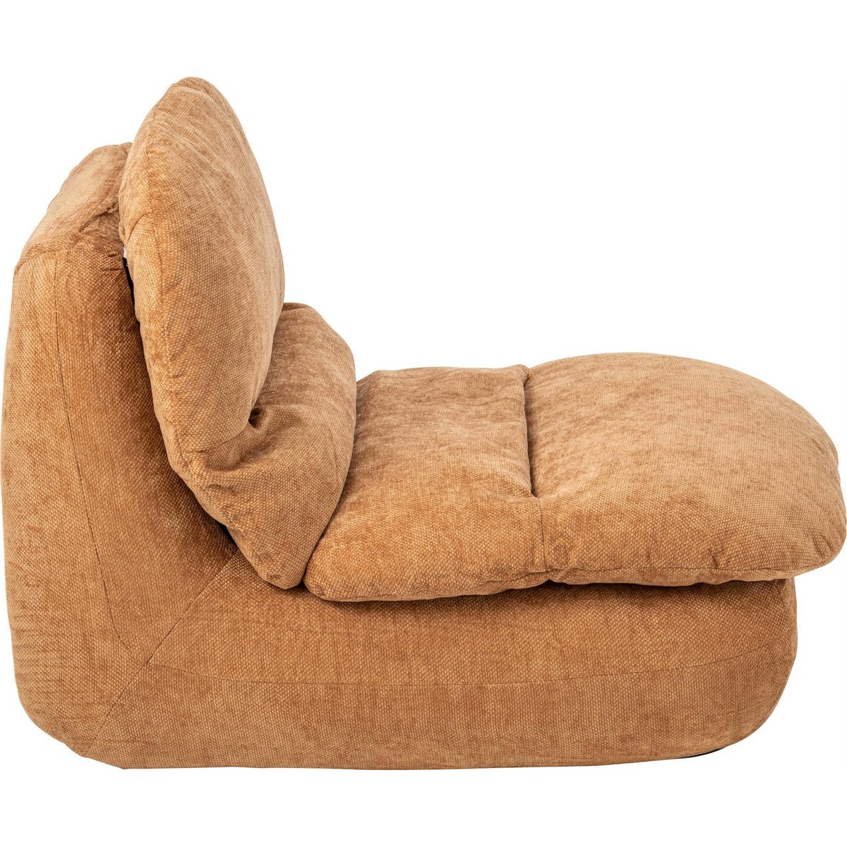 Chauffeuse basse en tissu moelleux beige, RECOLLECTION