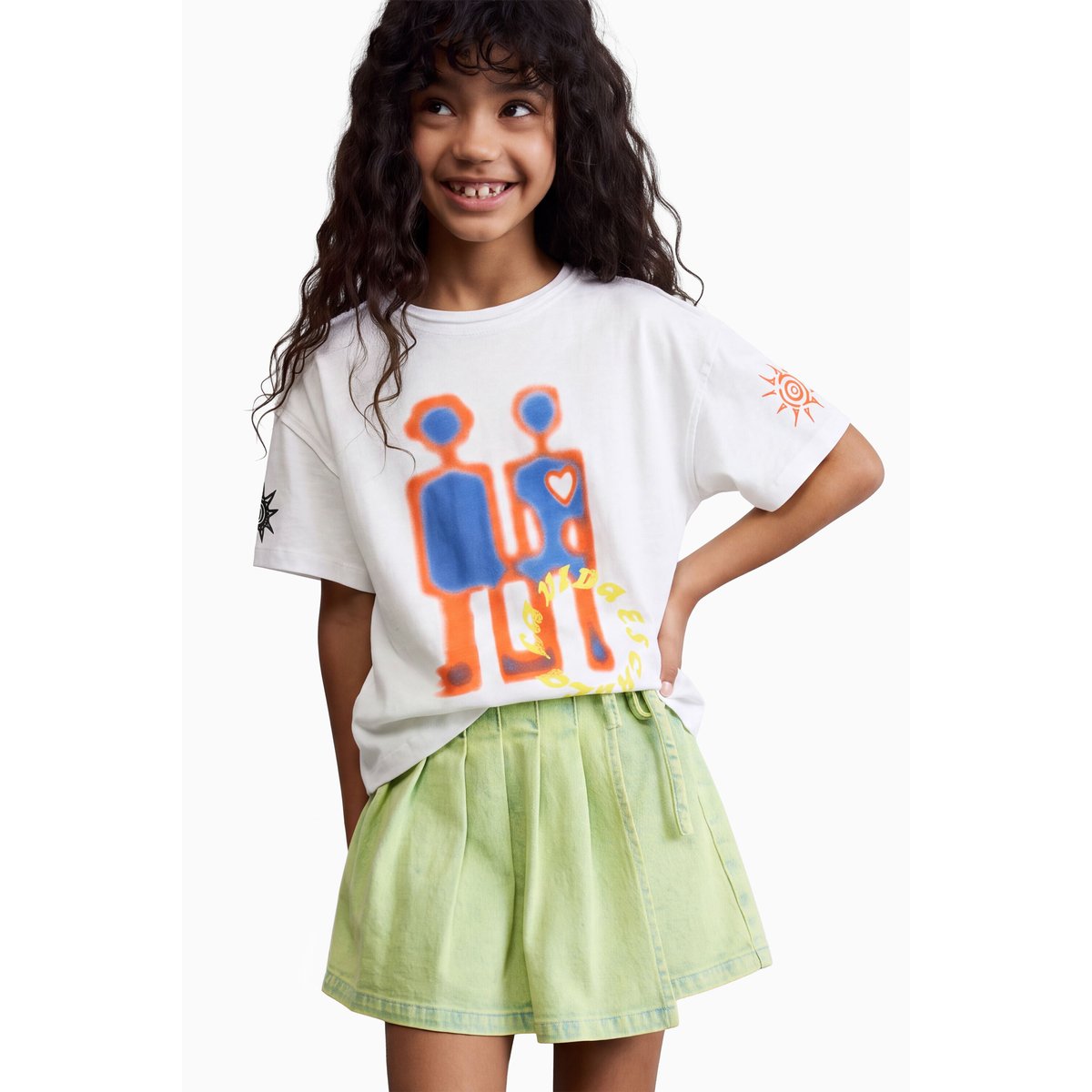 T-shirt imprimé robots blanc, DESIGUAL