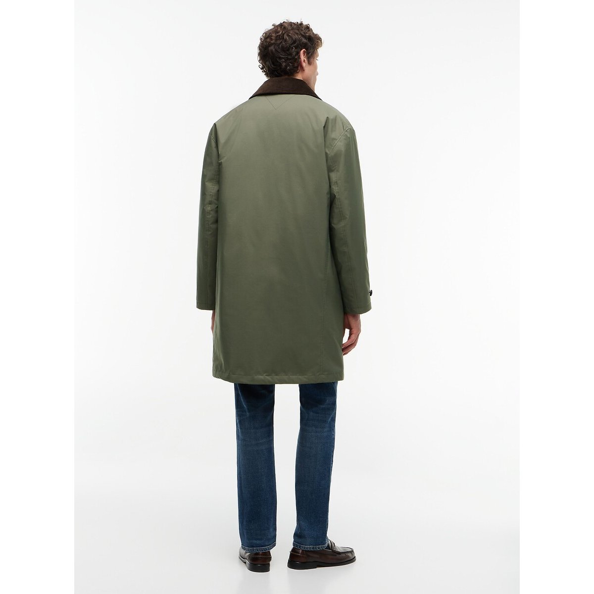 Trench col contrasté vert fougère, TOMMY HILFIGER