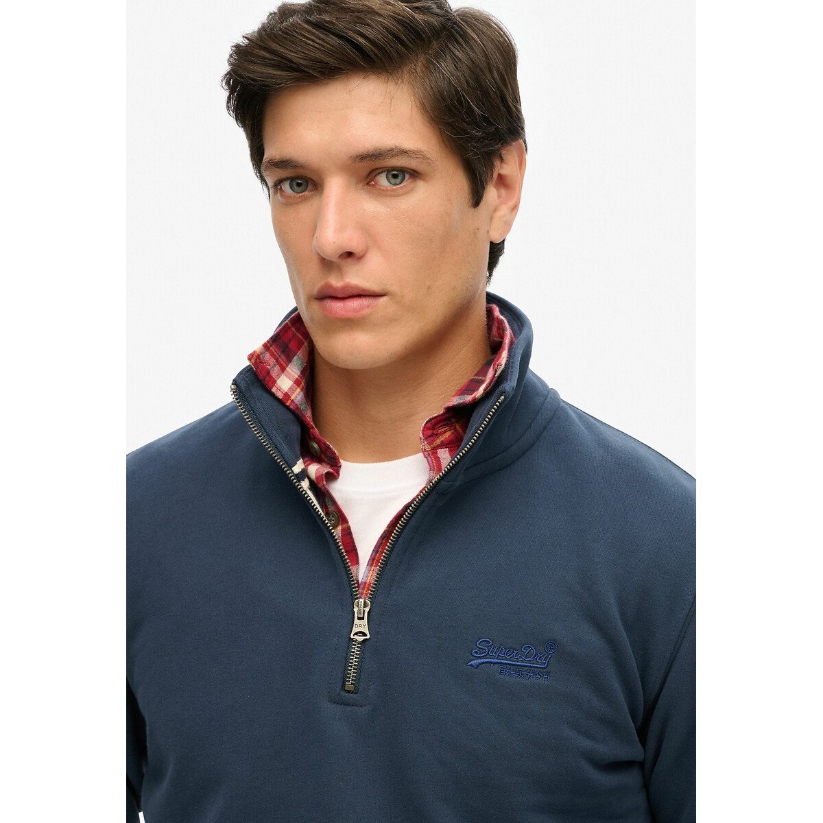 Sweat col montant bleu foncé, SUPERDRY