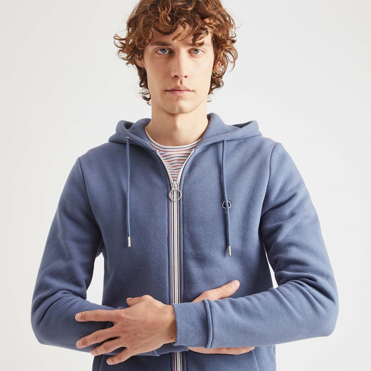 Sweat coton MESNIL bleu marine, FAGUO